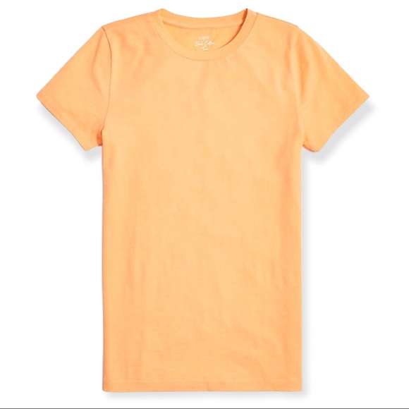 J. CREW Vintage Cotton Tee Crewneck Neon Mango Short Sleeve T-Shirt - Picture 9 of 9